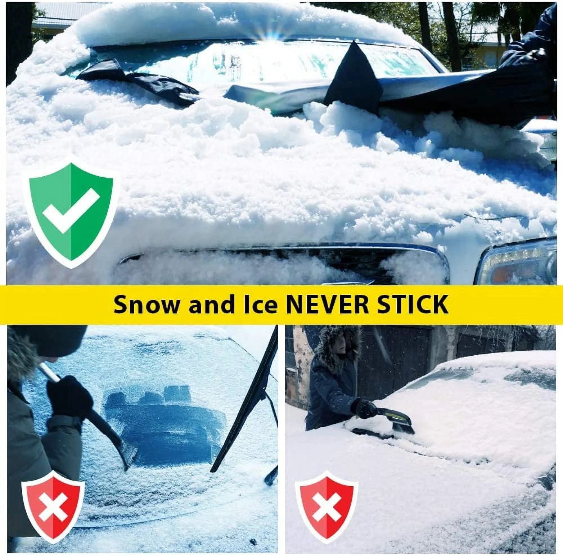 WEATHERFORCE 360 by Bell+Howell All-Weather, Heavy-Duty and Reversible Windshield Protector 6 Feet by 10 Feet Fabric for Any Car Protects from Heat and Snow Comes with Anti-Theft Panels as Seen on TV