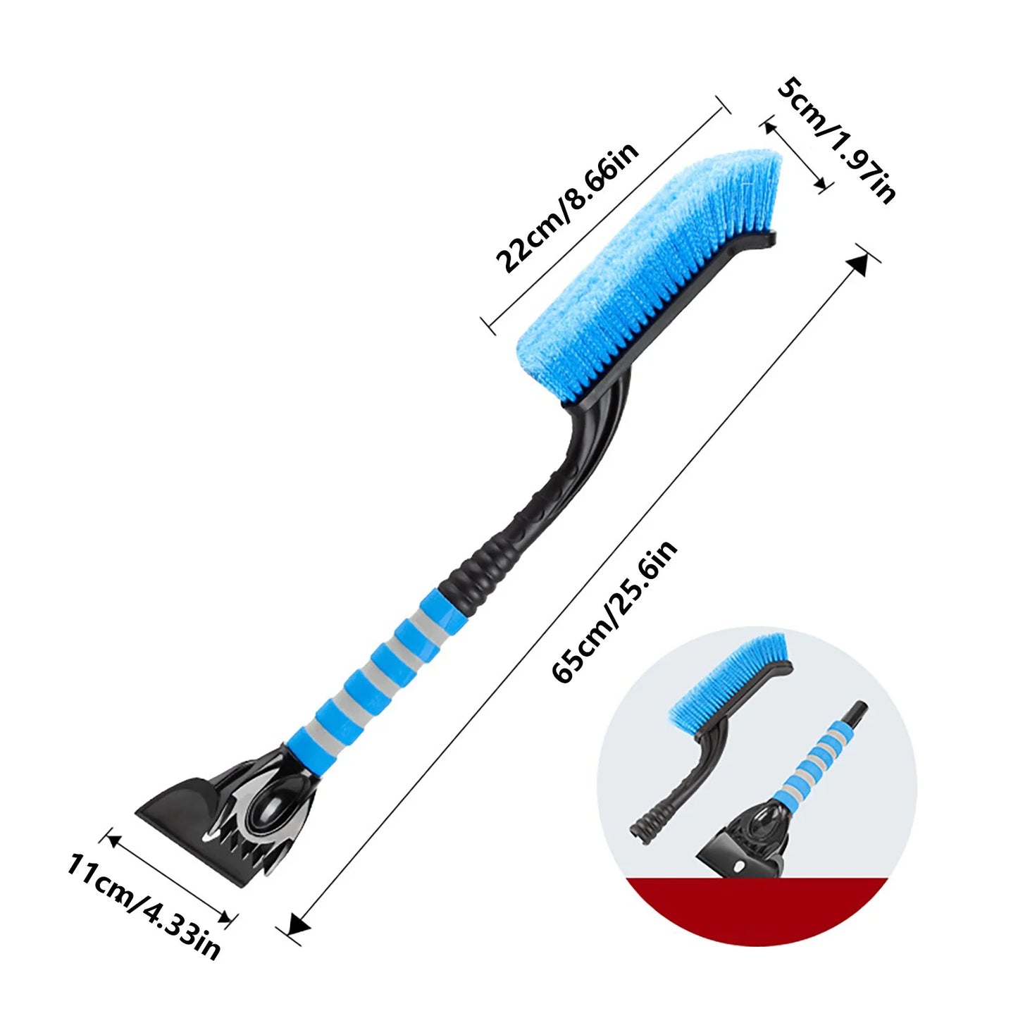 Multi-Function Ice Scraper for Car, Abs+Foam, Blue, Snow Removal and Frost Cleaning Tool
