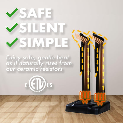 Boot Dryer - Silent Shoe Dryer & Warmer for Work Boots, Gloves & Shoes - Fanless Convection Dry - Helps Reduce Odor