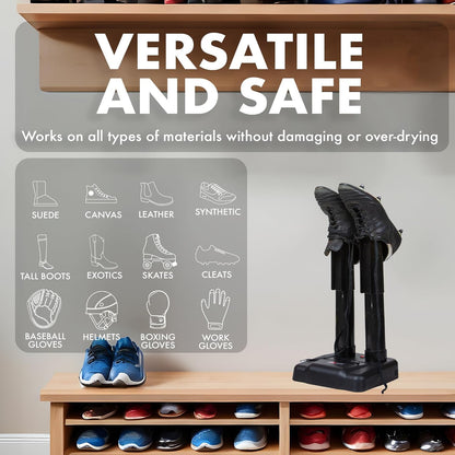 Boot Dryer - Silent Shoe Dryer & Warmer for Work Boots, Gloves & Shoes - Fanless Convection Dry - Helps Reduce Odor