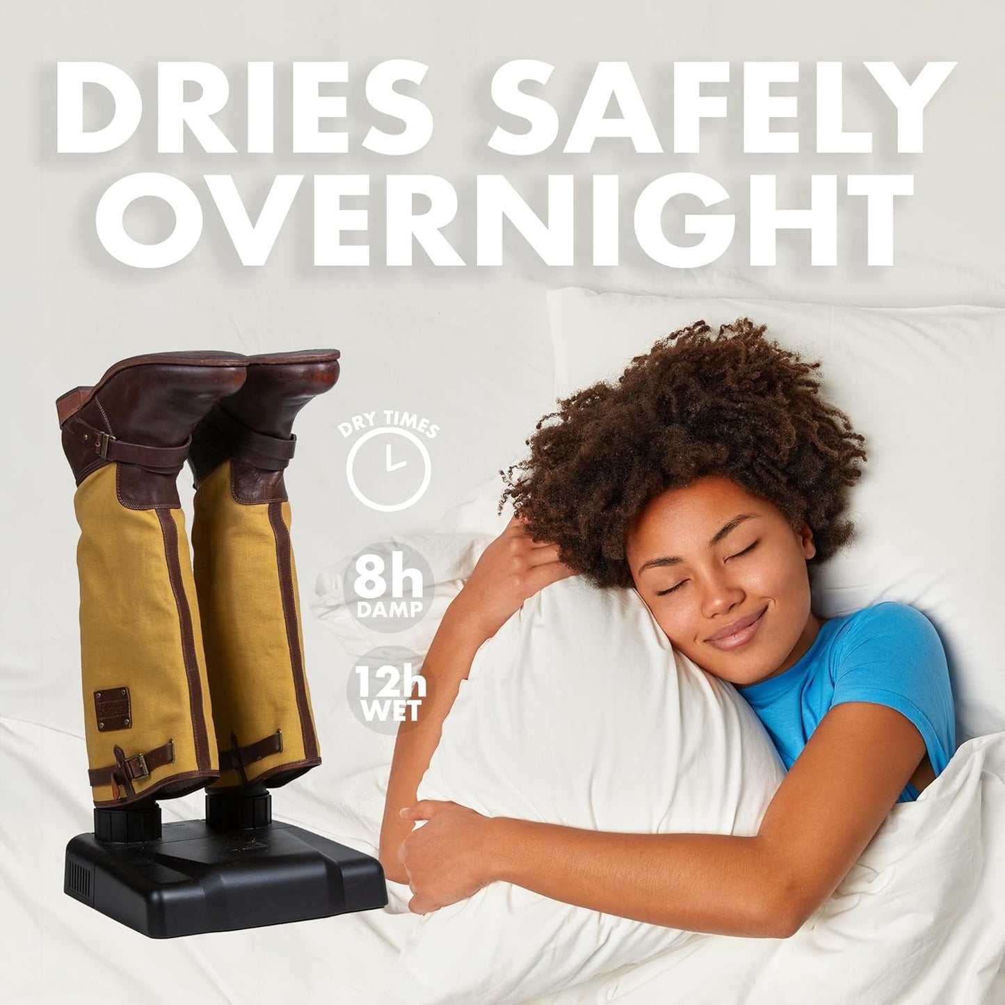 Boot Dryer - Silent Shoe Dryer & Warmer for Work Boots, Gloves & Shoes - Fanless Convection Dry - Helps Reduce Odor